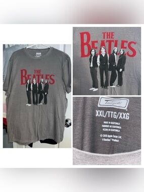 The Beatles Retro Short Sleeve Band Tee Soft Distressed Tailgate Rock T Shirt 2X